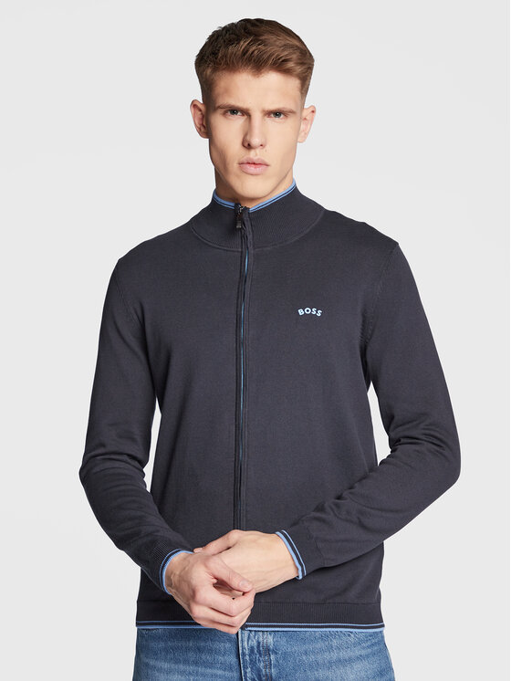 Boss Кардиган Zotom_W22 50475200 Тъмносин Regular Fit