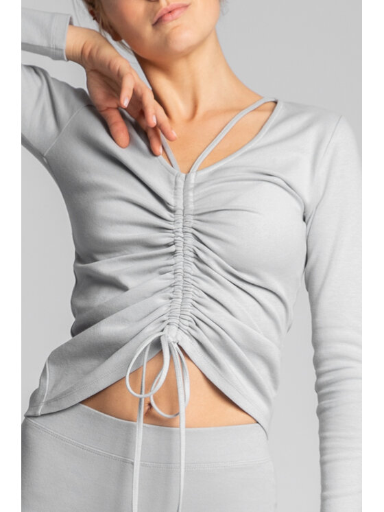 LaLupa LaLupa Bluzka LA038 Srebrny Comfortable Fit