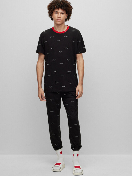 HUGO Hugo Koszulka piżamowa 50490231 Czarny Relaxed Fit