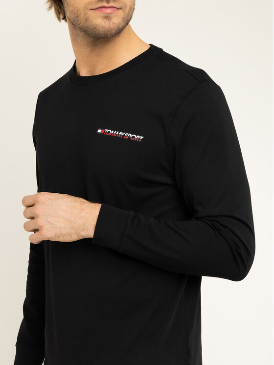 Tommy Sport Tommy Sport S dlhými rukávmi S20S200313 Čierna Regular Fit