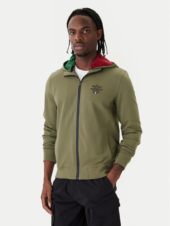 Aeronautica Militare Aeronautica Militare Majica dugih rukava 261FE2097UF00674 Zelena Regular Fit