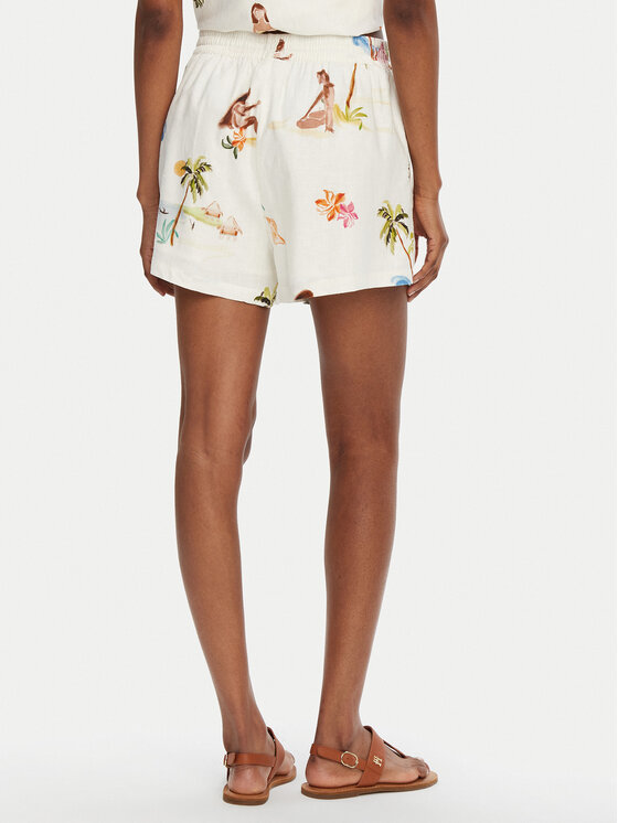 Seafolly Seafolly Szorty materiałowe Isla Palm 55401-SH Écru Regular Fit