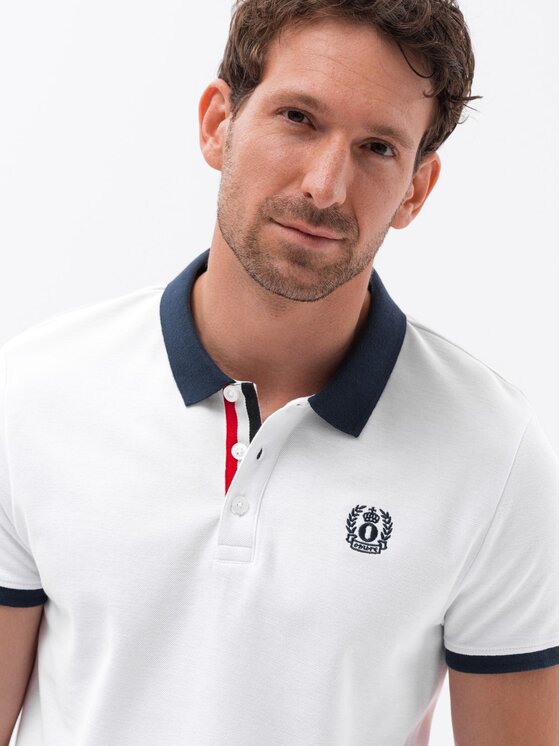 Ombre Ombre Polokošile OM-POSS-0105 Bílá Regular Fit