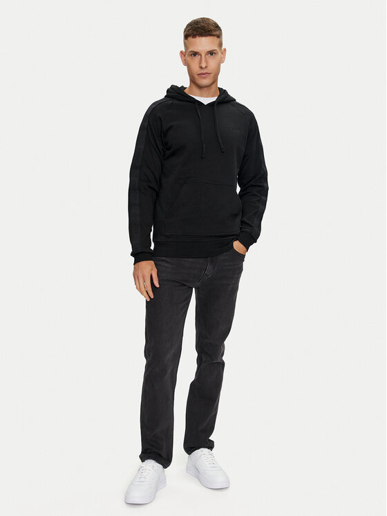 HUGO Hugo Majica dugih rukava Tonal Logo 50520502 Crna Regular Fit