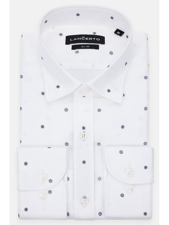 Lancerto Lancerto Koszula KO073123000006 Biały Slim Fit