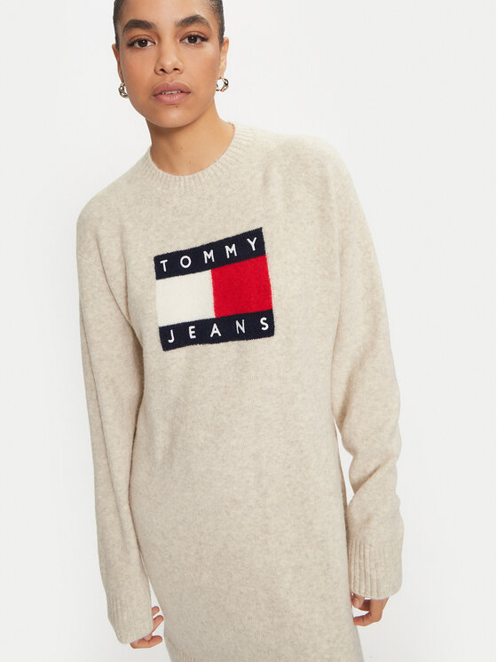 Tommy Jeans Tommy Jeans Trikotažinė suknelė DW0DW18719 Smėlio Loose Fit