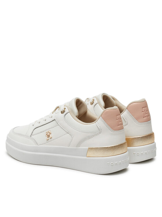 Tommy Hilfiger Tommy Hilfiger Laisvalaikio batai Lux Hardware Court Sneaker FW0FW07997 Écru