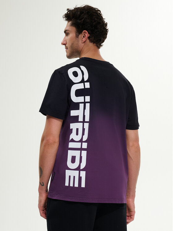 4F 4F T-Shirt WHEEL & WAVE Czarny Relaxed Fit