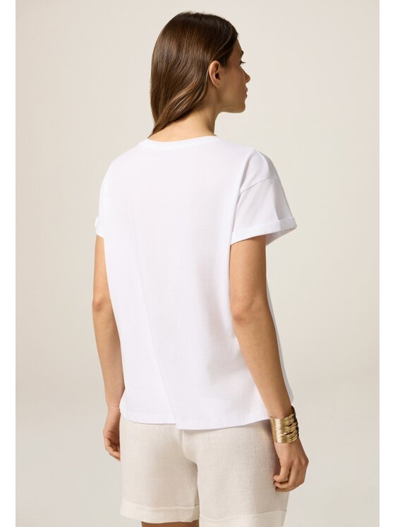 Oltre Oltre T-Shirt G379J104312N011 Biały Regular Fit