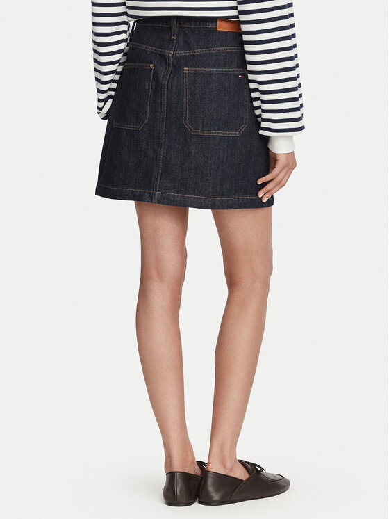 Tommy Hilfiger Tommy Hilfiger Jeans suknja WW0WW50008 Tamnoplava Regular Fit