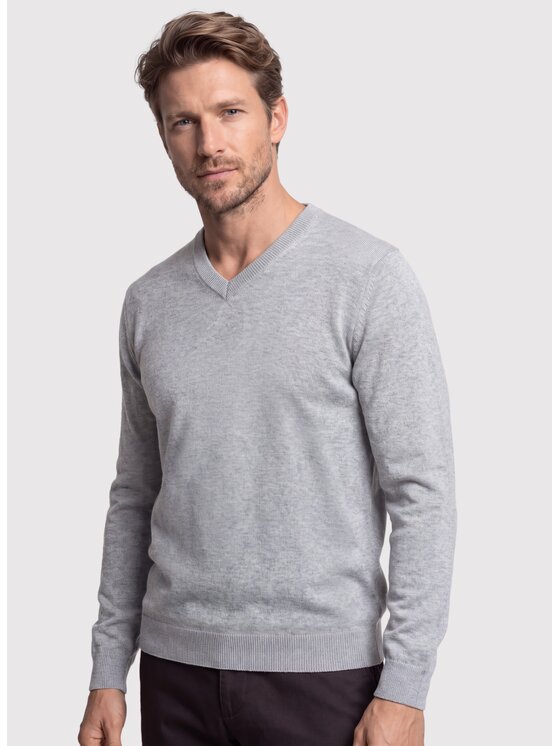 Pako Lorente Pako Lorente Sweter P26WN-2X-010 Szary jasny Straight Fit