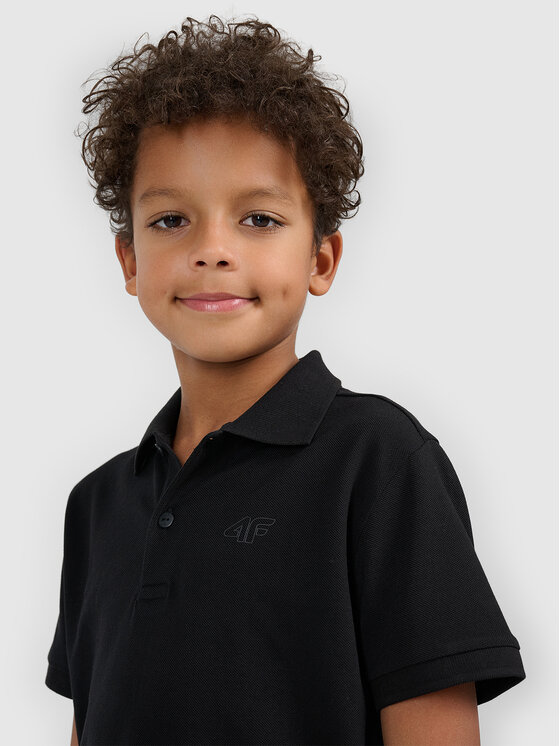4F 4F Polo BASIC+ Czarny Regular Fit