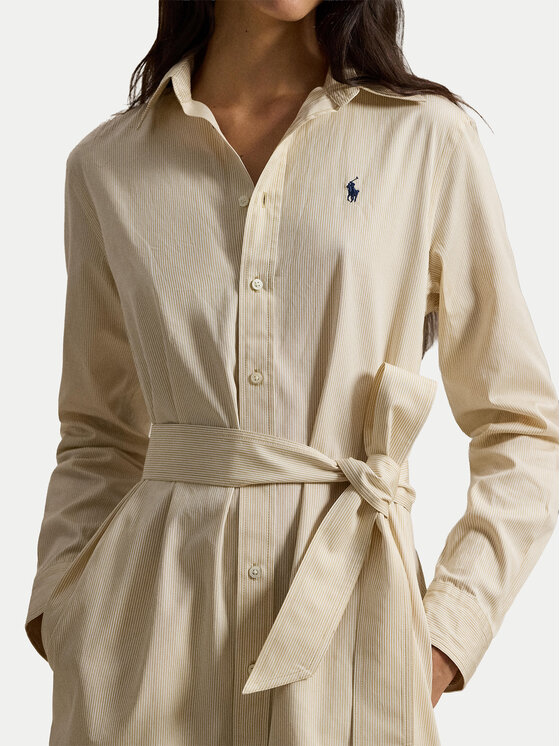 Polo Ralph Lauren Polo Ralph Lauren Košeľové šaty 211A96362002 Béžová Regular Fit