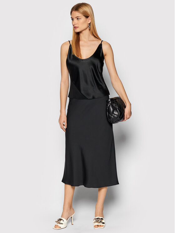 Top Acetate Sheer K20K203501 Nero Regular Fit