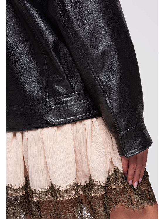 Ombre Ombre Kurtka przejściowa OW-JAFL-0104 Czarny Oversize