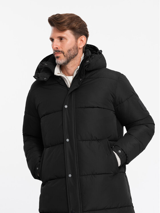 Ombre Ombre Vatovaná bunda OM-JALJ-0190 Černá Regular Fit