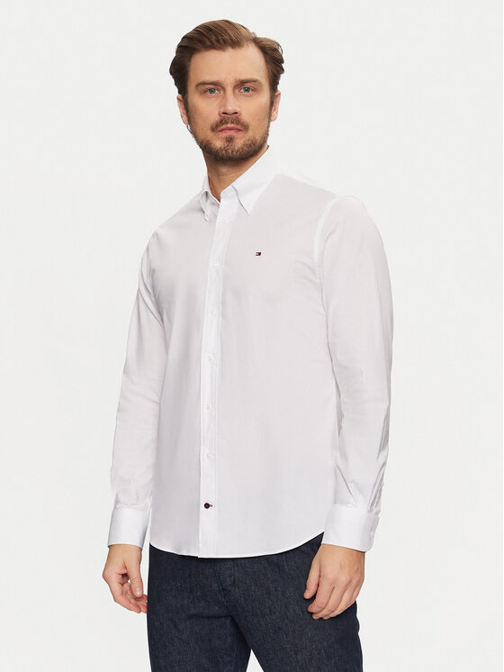 Tommy Hilfiger Tommy Hilfiger Πουκάμισο MW0MW37595 Λευκό Regular Fit