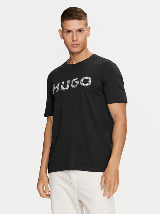 Hugo T-krekls Dulivio_U243 50519724 Melns Regular Fit