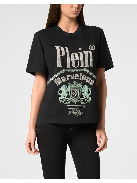 PHILIPP PLEIN PHILIPP PLEIN Tričko 22353 Čierna Over Fit