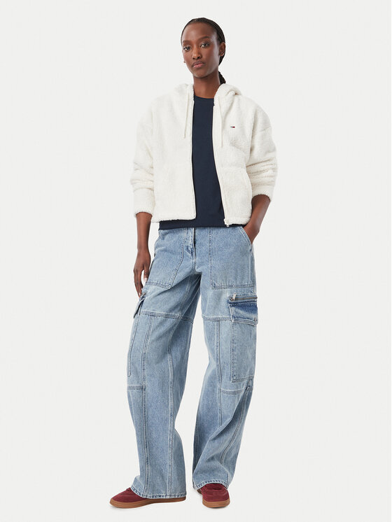 Tommy Jeans Tommy Jeans Kożuch sztuczny Teddy DW0DW23291 Kremowy Regular Fit