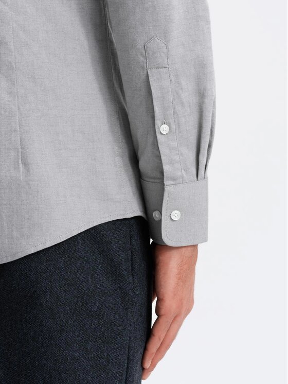 Ombre Ombre Koszula OM-SHCS-0174 Szary Regular Fit