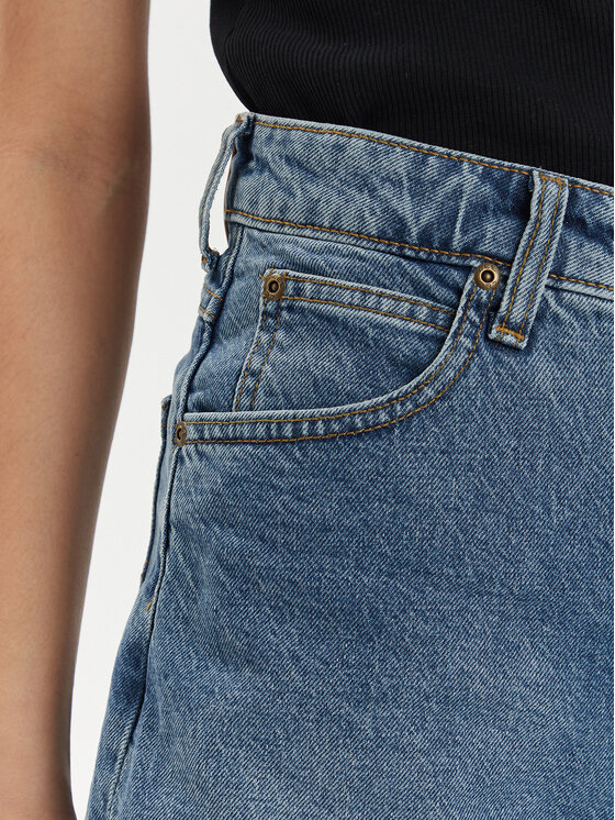 Lee Lee Szorty jeansowe Stella 112349020 Niebieski Wide Leg