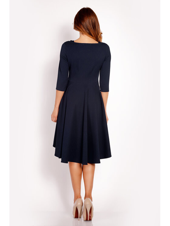 Awama Awama Koktejlové šaty L004 Tmavomodrá Basic Fit