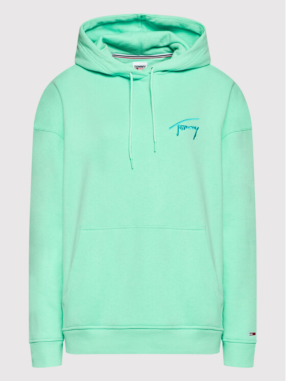Tommy Jeans Sweatshirt Signature DW0DW11815 Vert Oversize | Modivo.fr
