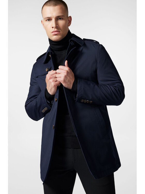 Próchnik Próchnik Płaszcz przejściowy PM1 PC131223000001 Granatowy Regular Fit