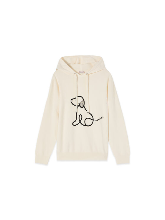 Oltre Oltre Sweter M349J005604N011 Biały Regular Fit