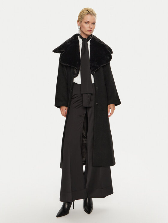 Bruuns Bazaar Bruuns Bazaar Wollmantel Furra BBW4109 Schwarz Loose Fit