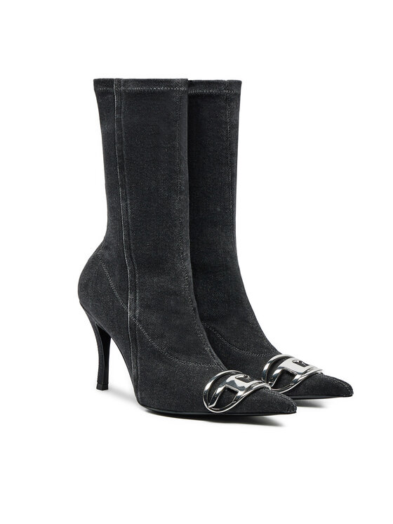 Diesel Diesel Botki 95mm D-Venus Y03413P6078 Czarny