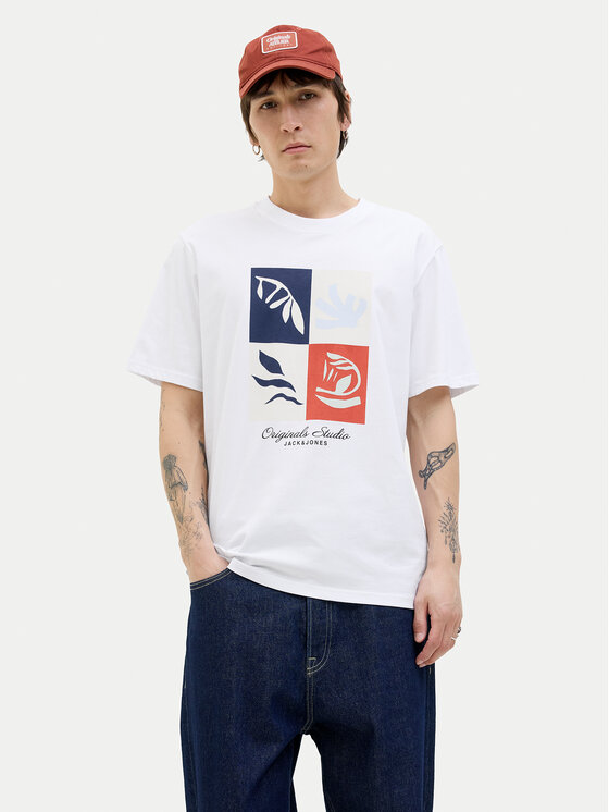 Jack&Jones Jack&Jones Тишърт Canggu 12277220 Бял Regular Fit