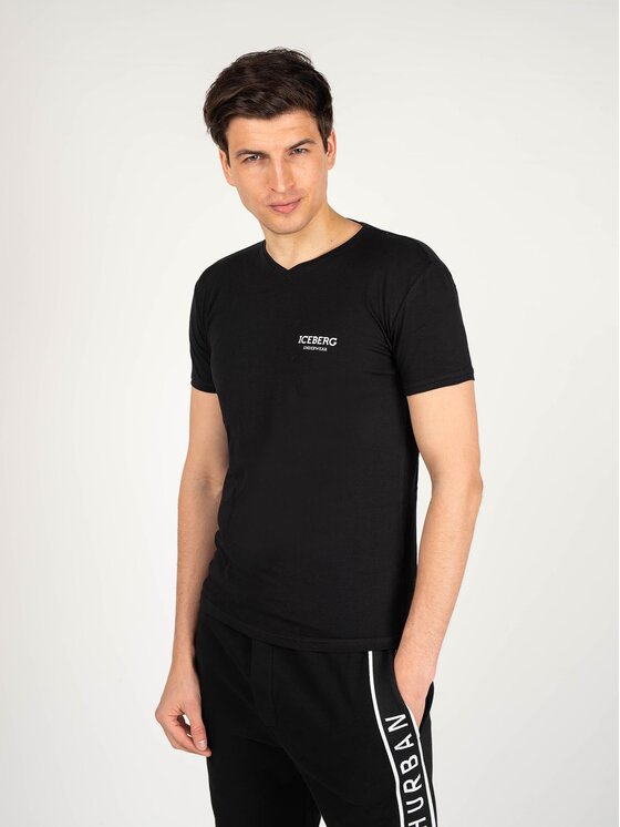 Iceberg Iceberg T-Shirt ICE1UTS02 Czarny Slim Fit