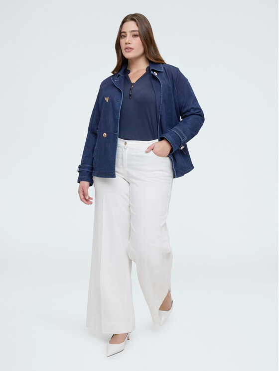 Fiorella Rubino Fiorella Rubino Spodnie materiałowe P709T005162N011 Biały Regular Fit