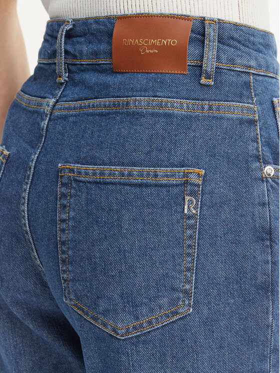 Rinascimento Rinascimento Jeans hlače CFC0127857003 Modra Straight Leg