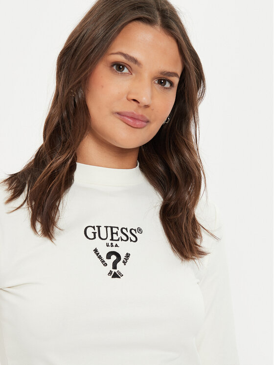 Guess Guess Majica Colette V4YI23 KCDH1 Écru Slim Fit