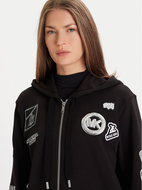 MICHAEL Michael Kors MICHAEL Michael Kors Majica dugih rukava MF551WQ4MY Crna Relaxed Fit