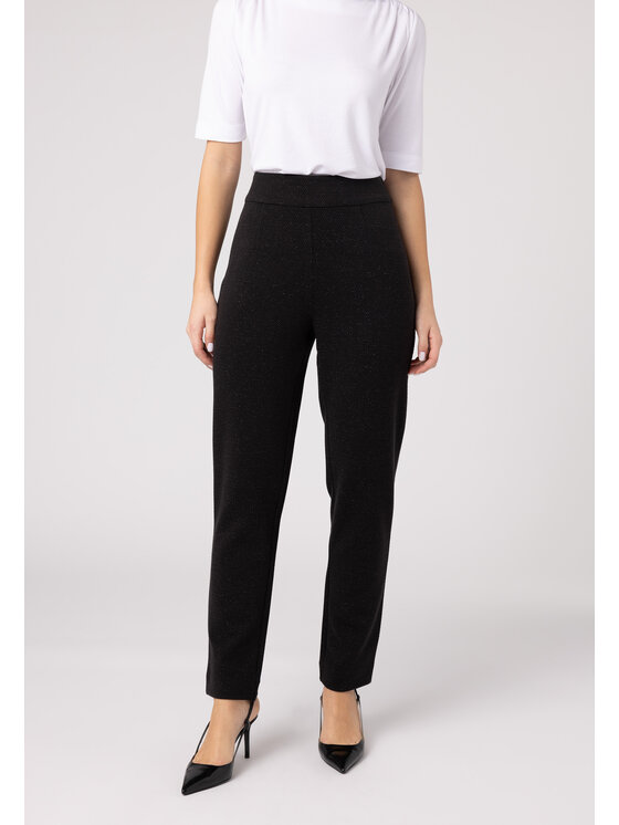 QUIOSQUE QUIOSQUE Kalhoty z materiálu QUIOSQUE 3VL001249 Černá Regular Fit