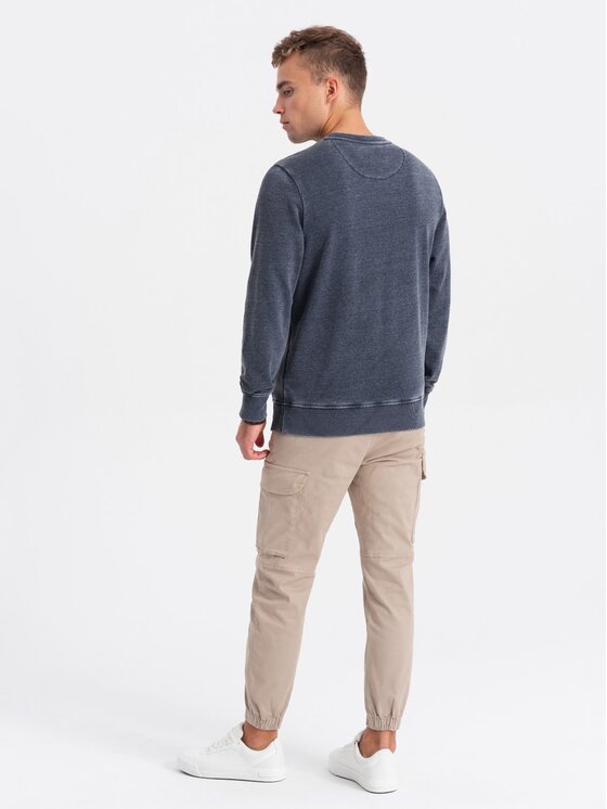 Ombre Ombre Mikina OM-SSDS-0131 Tmavomodrá Regular Fit