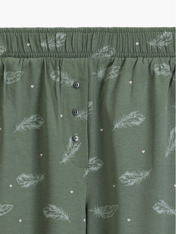 Atlantic Atlantic Piżama Feathers Zielony Regular Fit