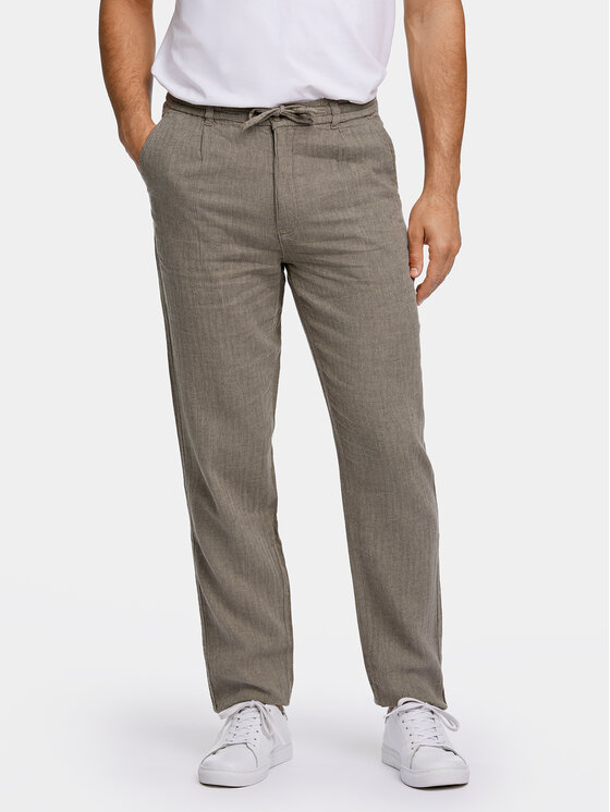 Lindbergh Lindbergh Kalhoty z materiálu 30-003020 Zelená Relaxed Fit