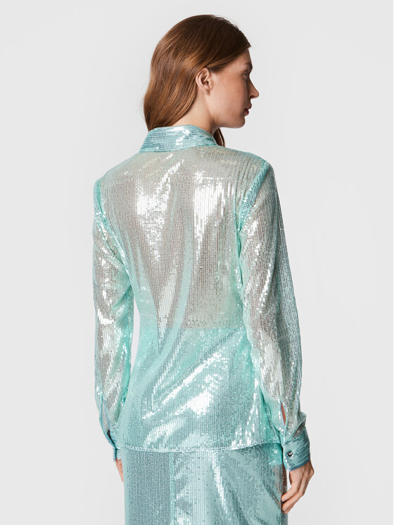 Guess Guess Košeľa Maya W2BH69 KBDV0 Modrá Slim Fit