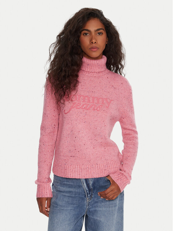 Tommy Jeans Tommy Jeans Rollkragenpullover DW0DW21687 Rosa Relaxed Fit
