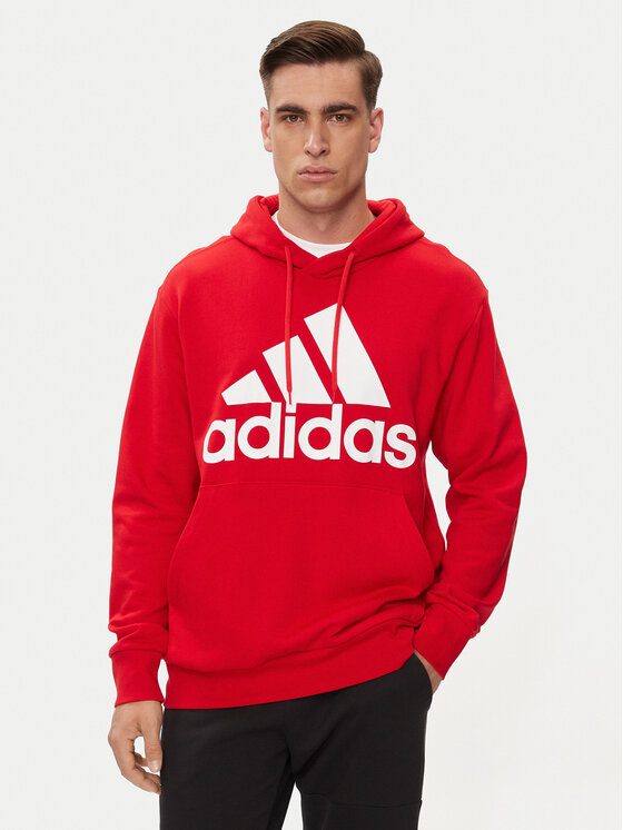 Adidas Jopa Essentials French Terry Big Logo Hoodie IC9365 Rdeča Regular Fit