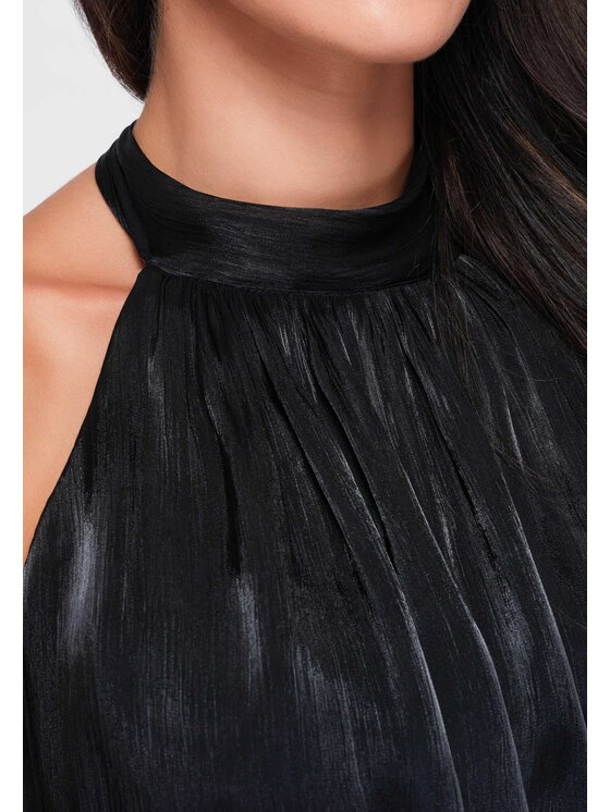 Ombre Ombre Bluzka OW-TS-E0079 Czarny Loose Fit