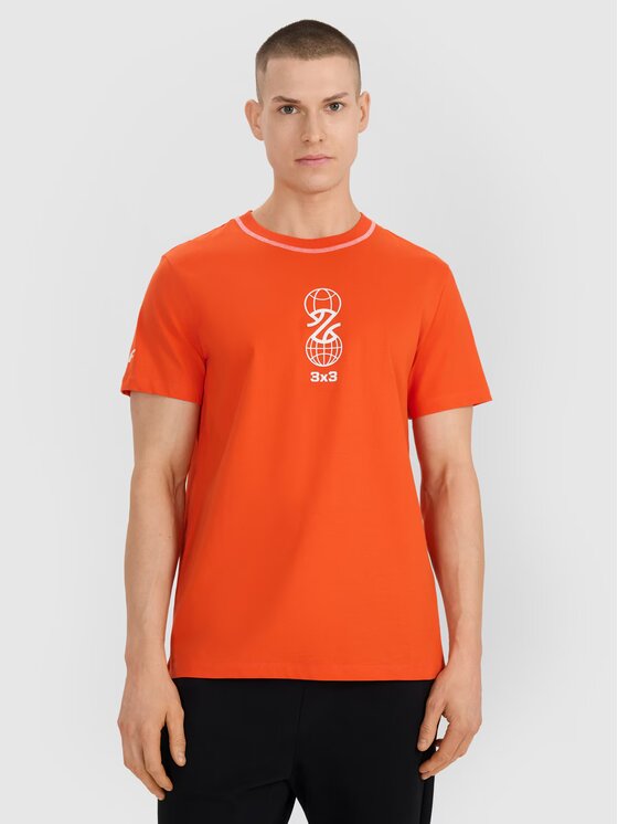 4F 4F T-Shirt BASKET Pomarańczowy Regular Fit
