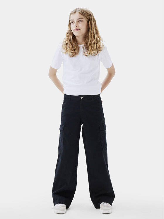 NAME IT NAME IT Παντελόνι υφασμάτινο 13220718 Μαύρο Wide Leg