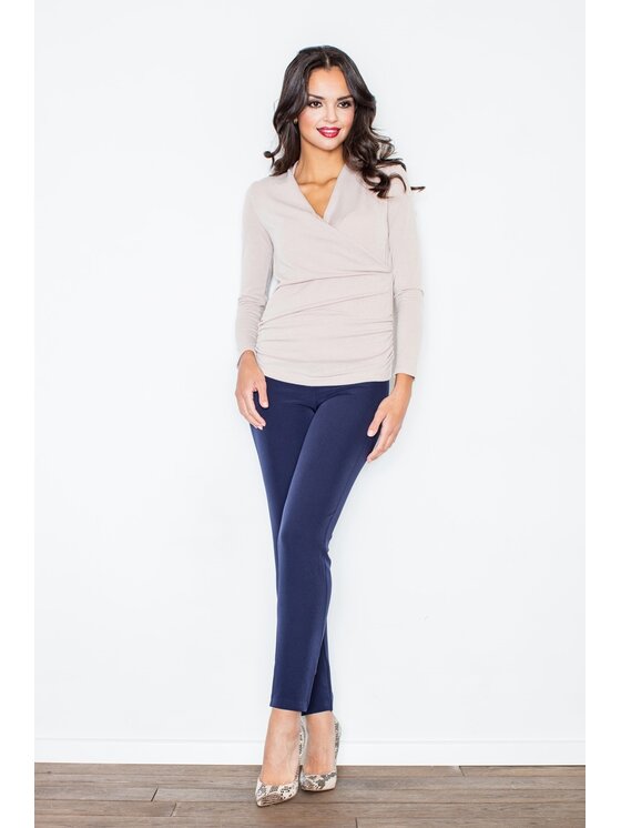 FIGL FIGL Sweter M247 Beżowy Regular Fit