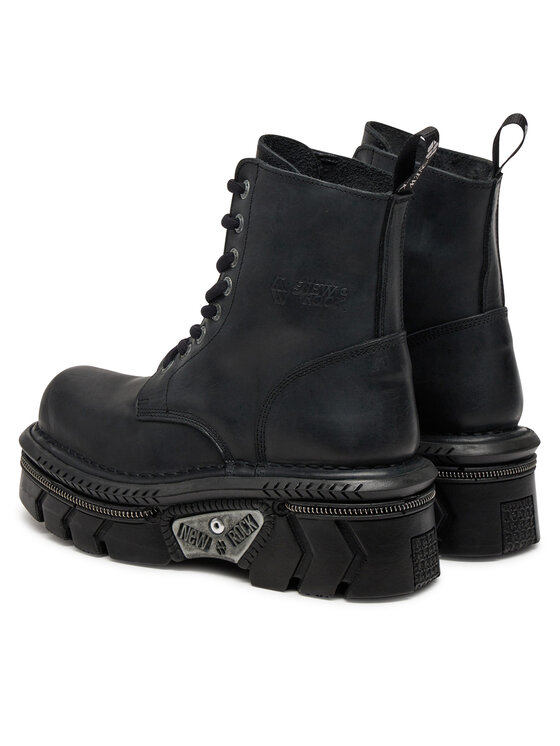 NEW ROCK NEW ROCK Schnürstiefel M-MILI084N-S6 Schwarz